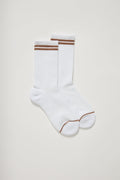 Girlfriend Collective Crew Socks - Brownie Striped