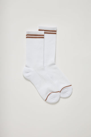 Girlfriend Collective Crew Socks - Brownie Striped