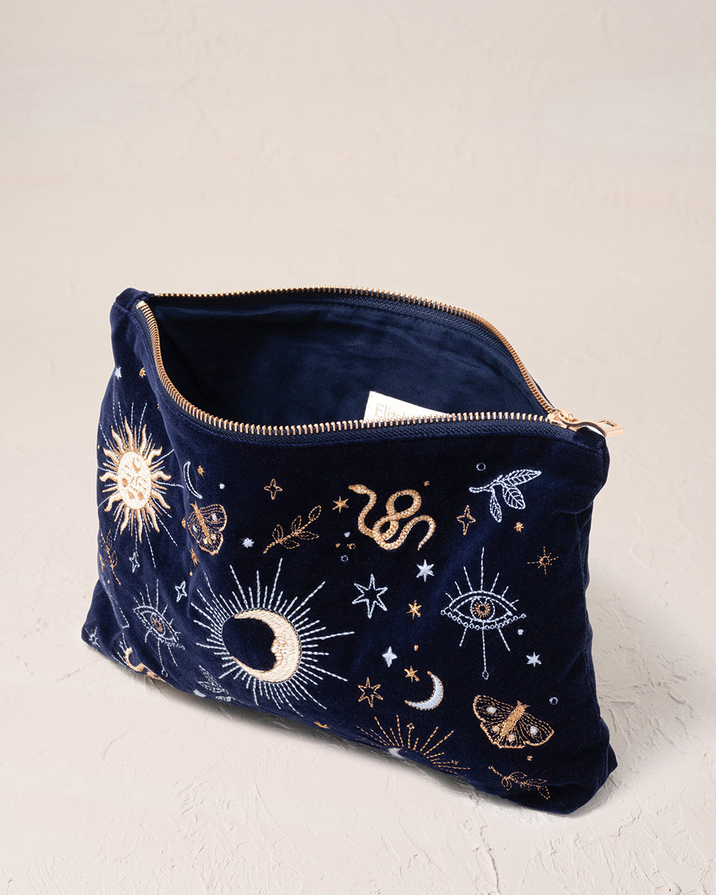 Elizabeth Scarlett Velvet Everyday Pouch - Navy Boho Mysticism