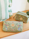 Elizabeth Scarlett Velvet Everyday Pouch - Olive Earth Goddess