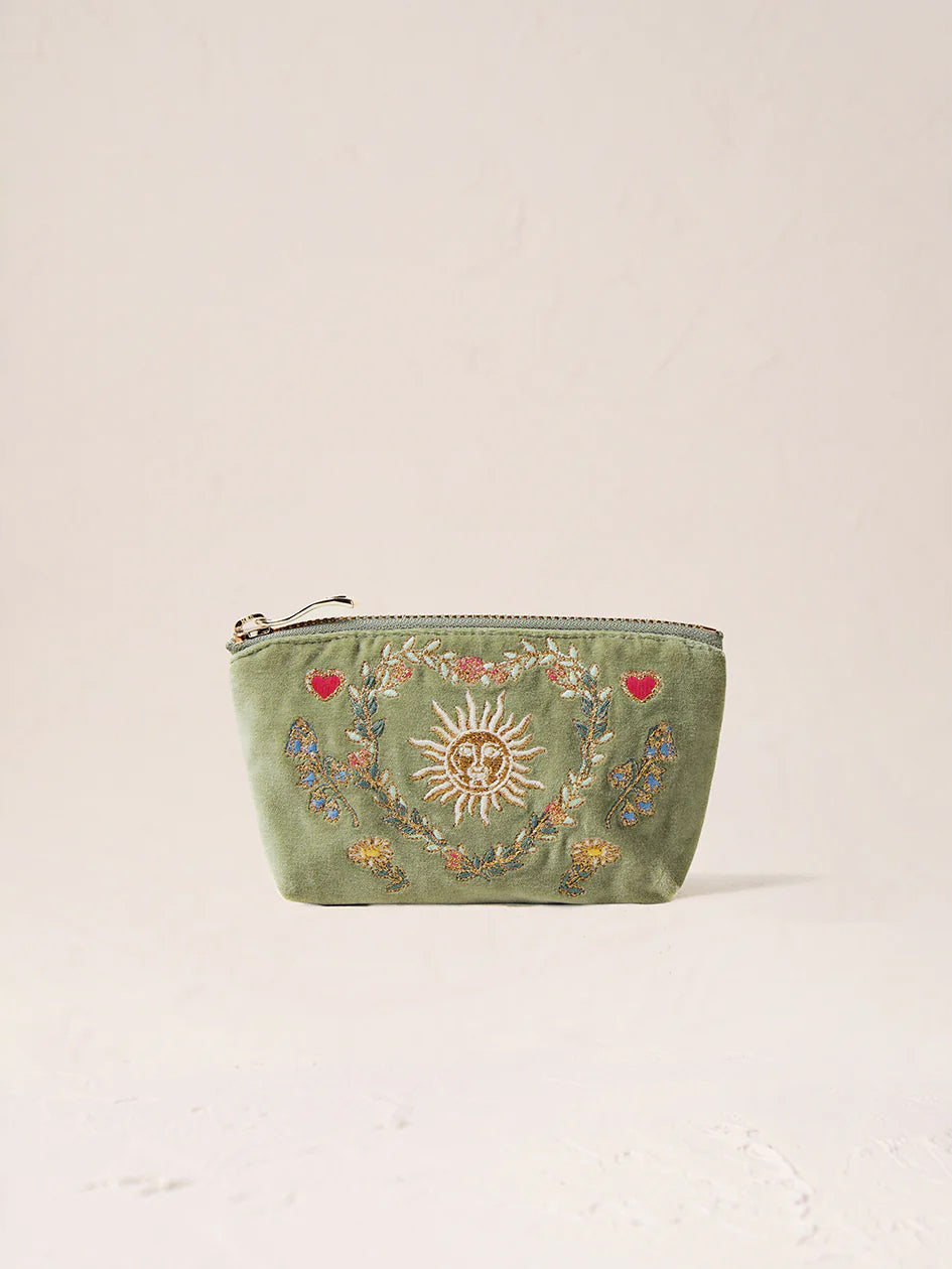 Elizabeth Scarlett Velvet Coin Purse - Olive Earth Goddess