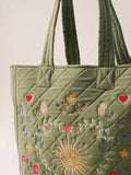 Elizabeth Scarlett Velvet Tote - Olive Earth Goddess