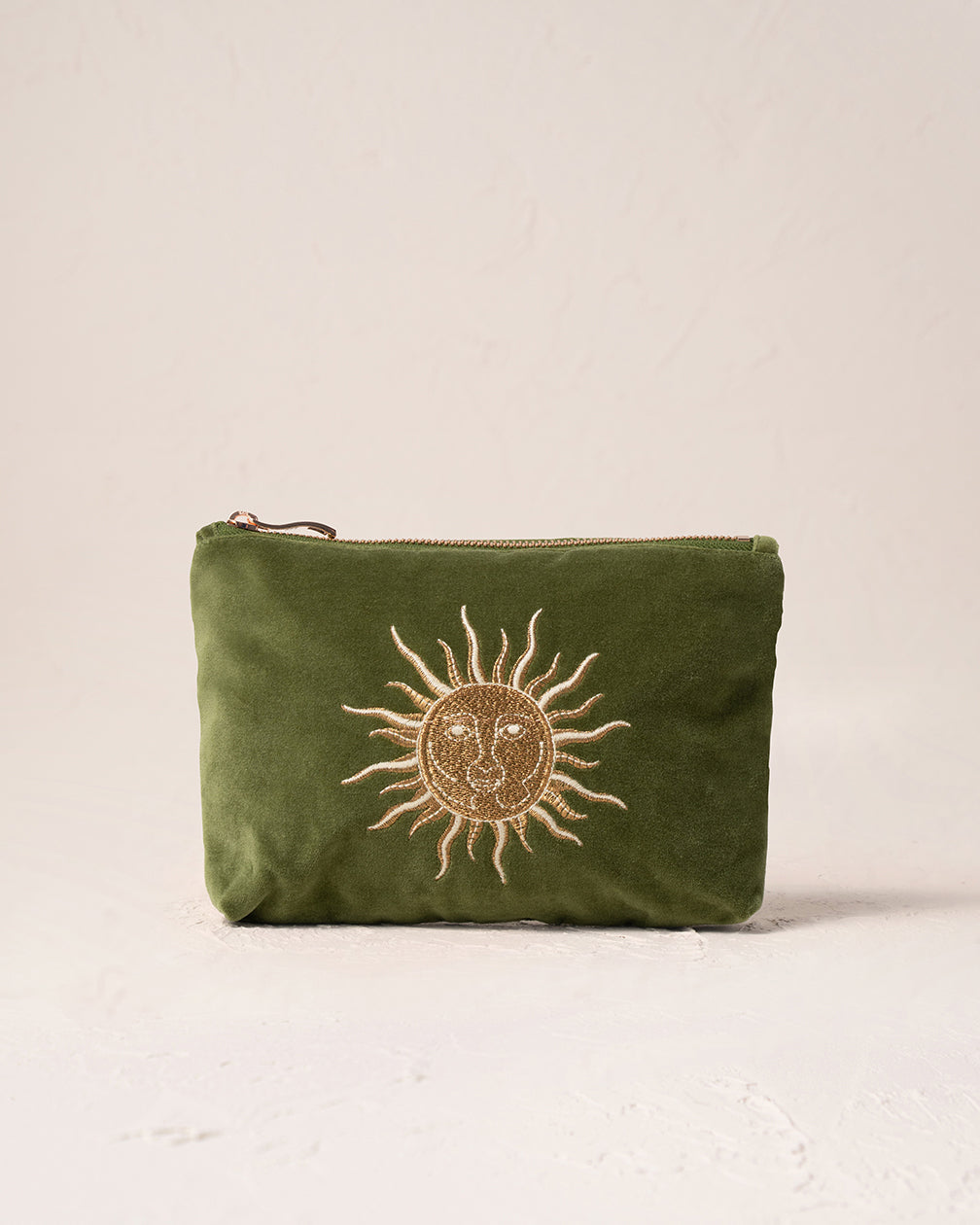 Elizabeth Scarlett Velvet Mini Pouch - Fern Green Sun Goddess