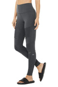 High-Waist Moto Legging - Anthracite/Anthracite Glossy