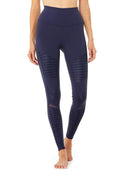 High-Waist Moto Legging - Rich Navy/Rich Navy Glossy