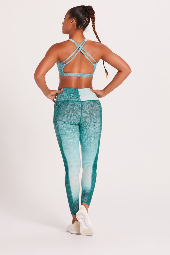 Croc High Waisted Slice Legging - High Tide