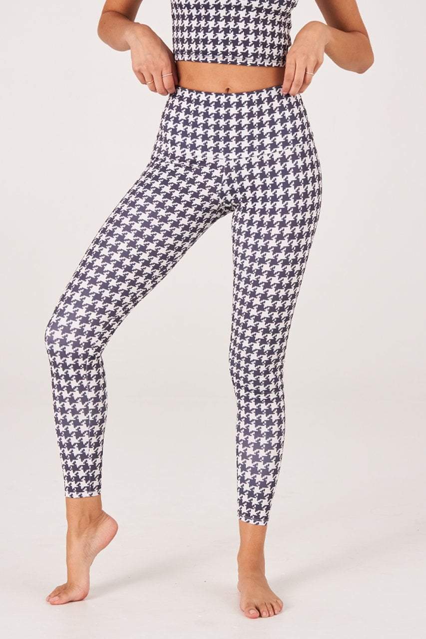 High Rise Midi Legging - Houndstooth