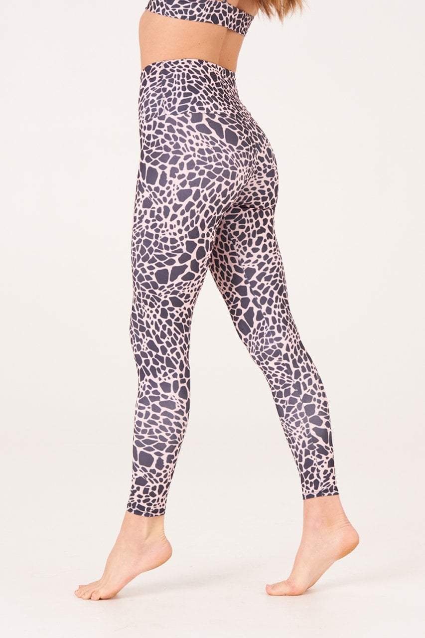 High Rise Midi Legging - Rose Giraffe