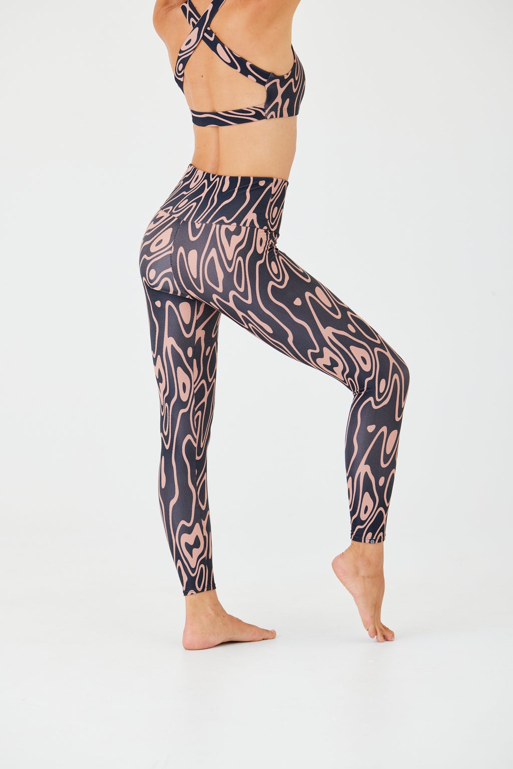 High Rise Rib Legging - Roads