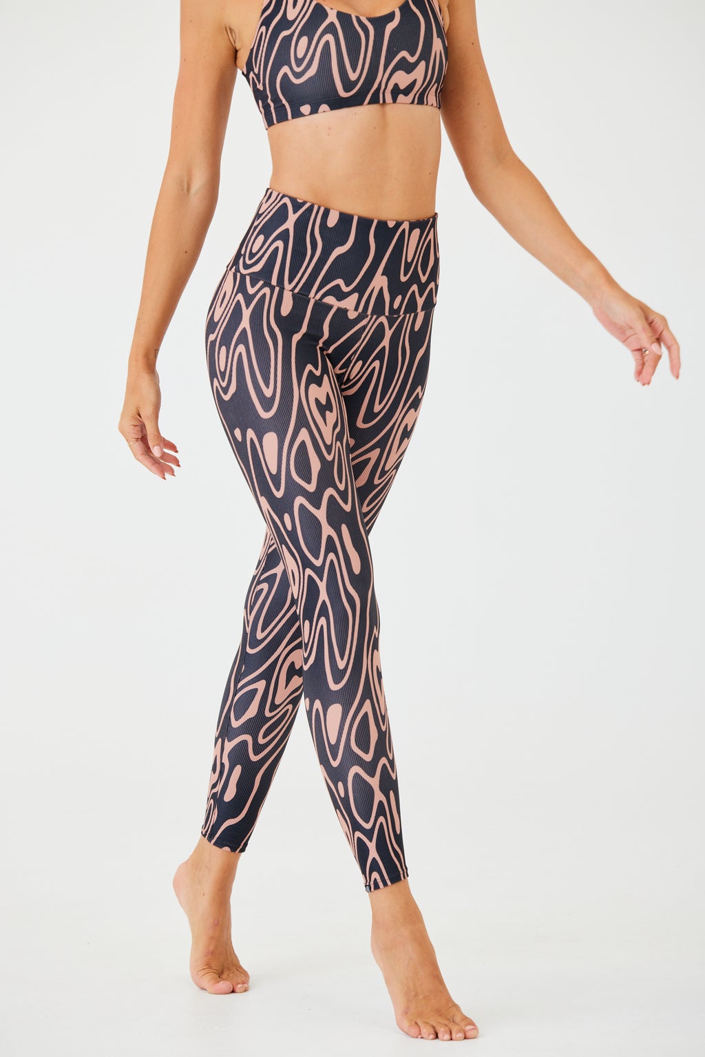 High Rise Rib Legging - Roads