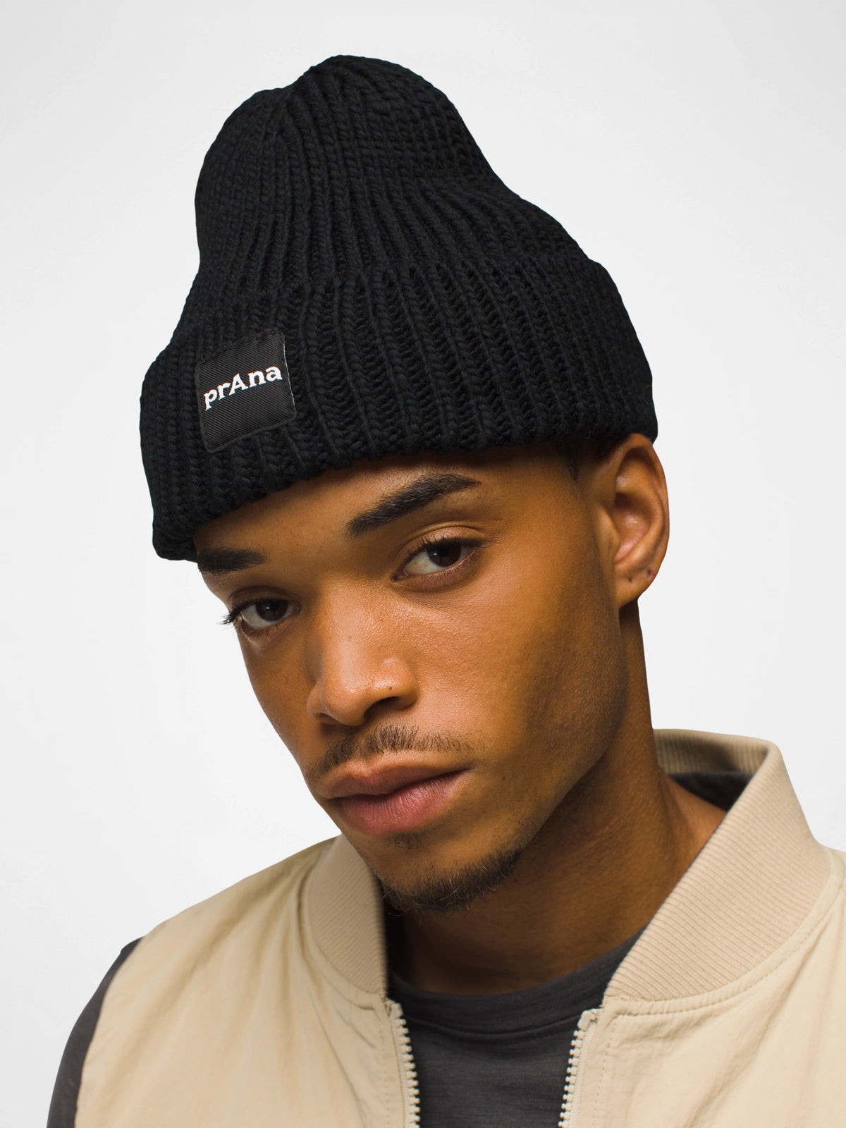 prAna Logo Beanie - Black